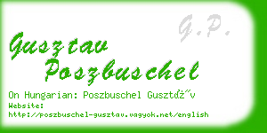 gusztav poszbuschel business card